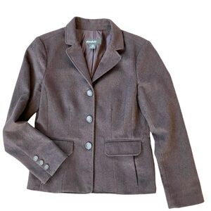 Eddie Bauer Brown Wool English Riding Jacket Size 8
